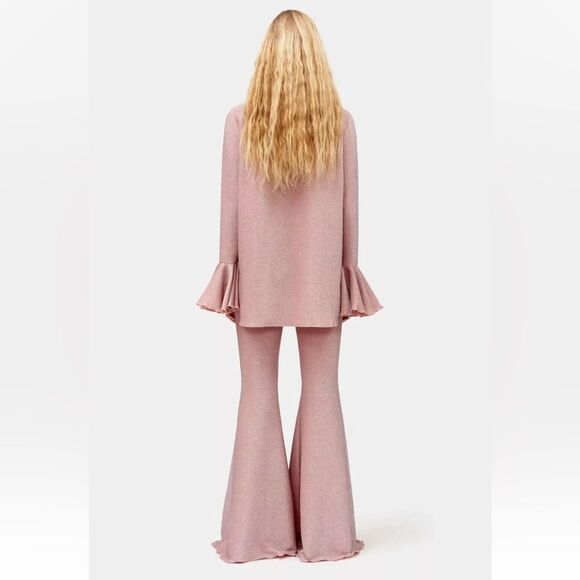 Sleeper Cosmos Lounge Suit M Top and S Pants Flared Pink Glitter Shimmer $350 - Picture 7 of 15